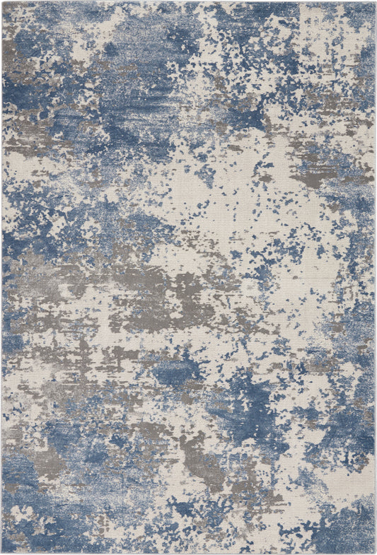 Nourison Rustic Textures 5'3" x 7'3" Grey/Blue Modern Indoor Rug