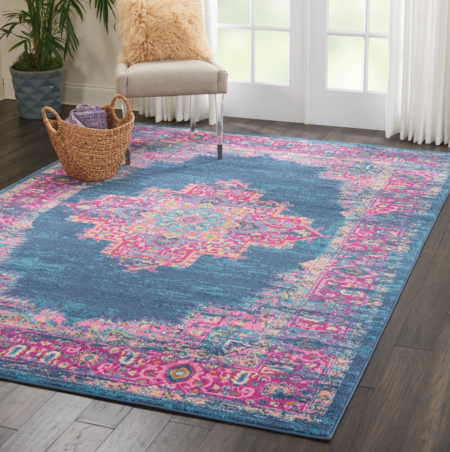 Nourison Passion 6'7" x 9'6" Blue Bohemian Indoor Rug