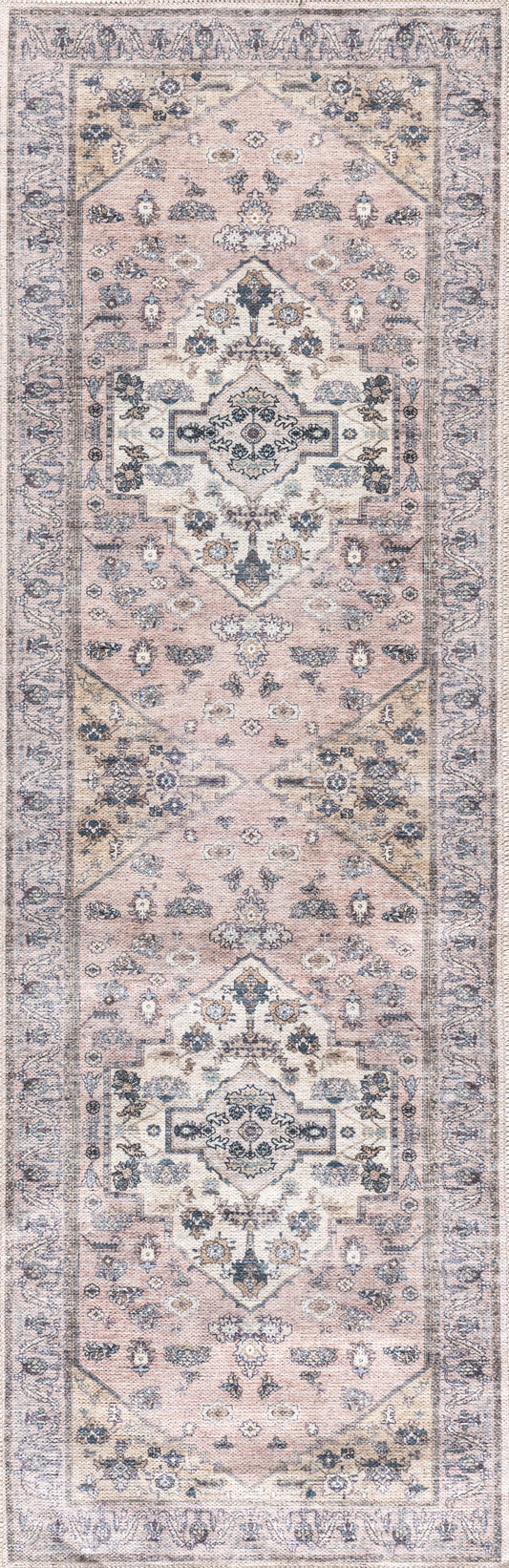 Nourison Grand Washables 2' x 6' Blush Vintage Indoor Rug