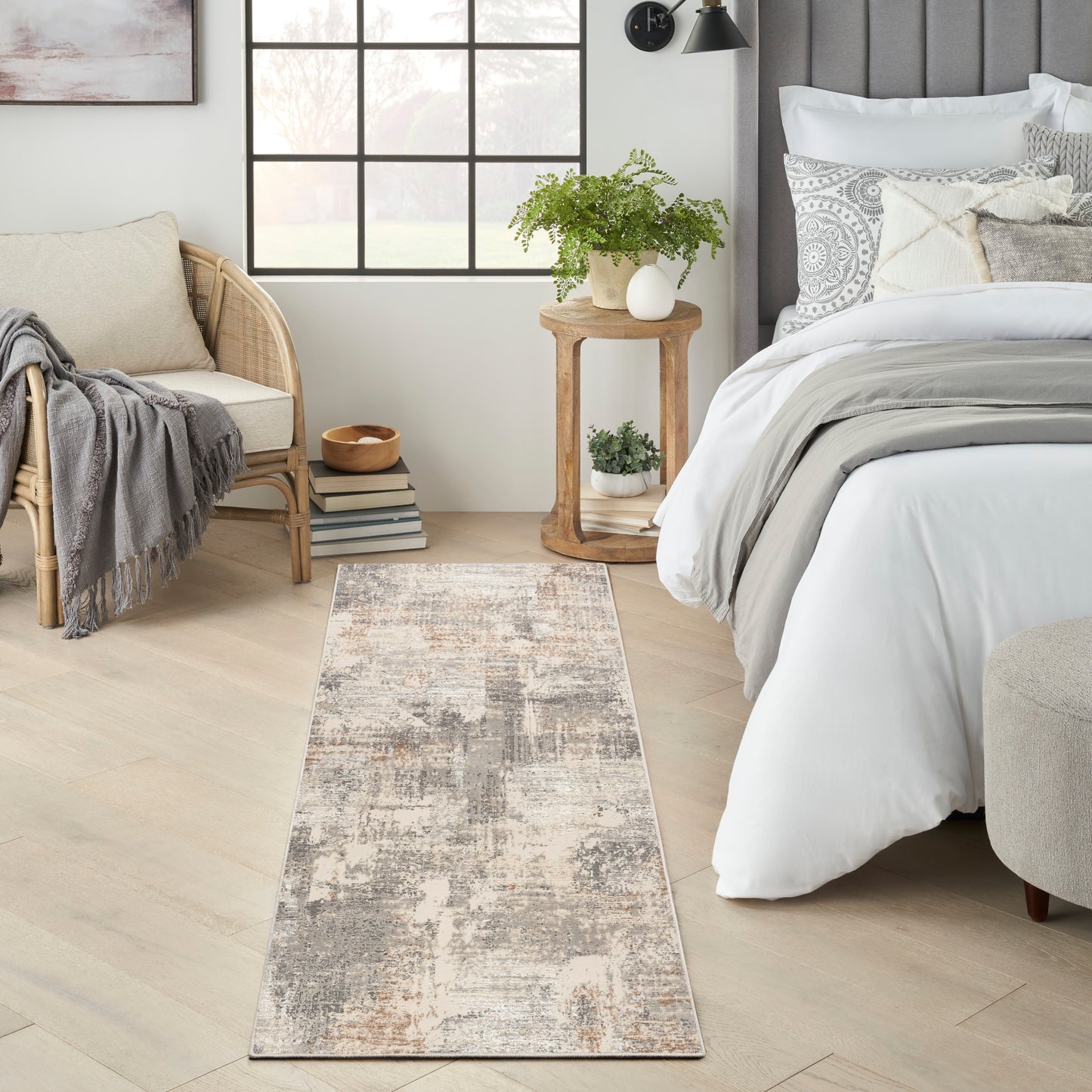 Nourison Sustainable Trends 2'2" x 7'6" Beige Grey Modern Indoor Rug