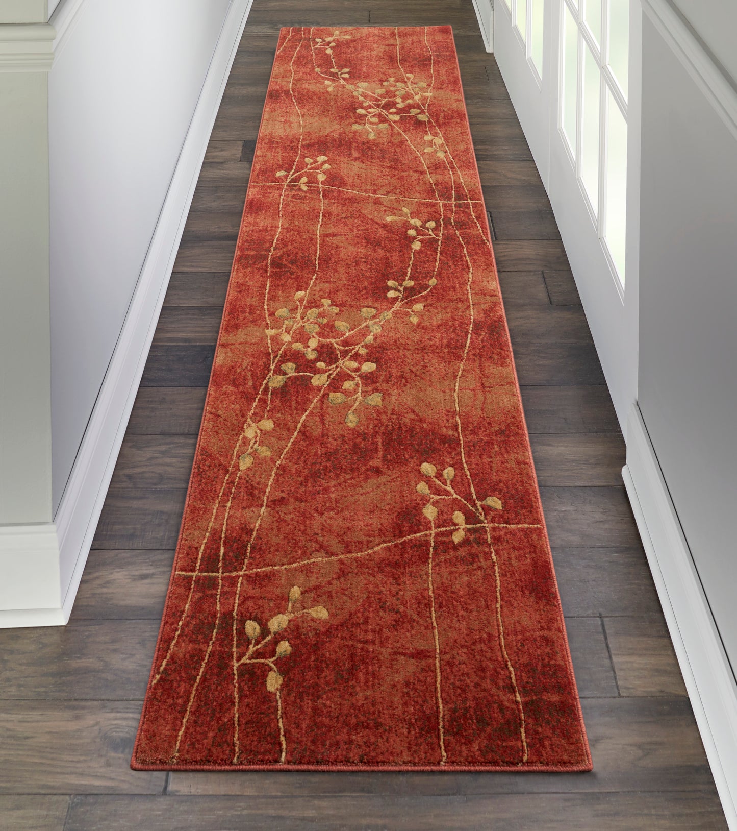 Nourison Somerset 2'3" x 10' Flame Rustic Indoor Rug