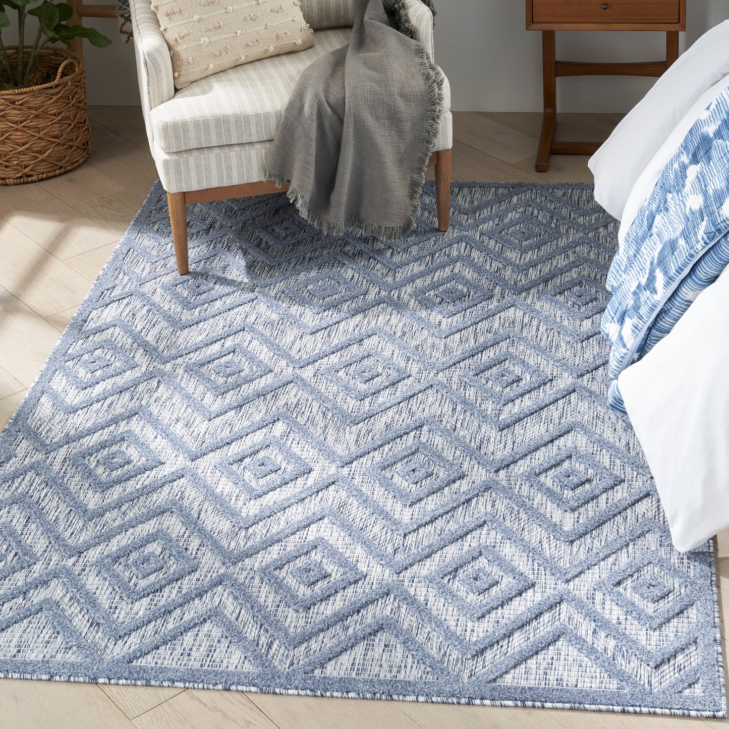 Nourison Versatile 4' x 6' Denim Blue Modern Rug