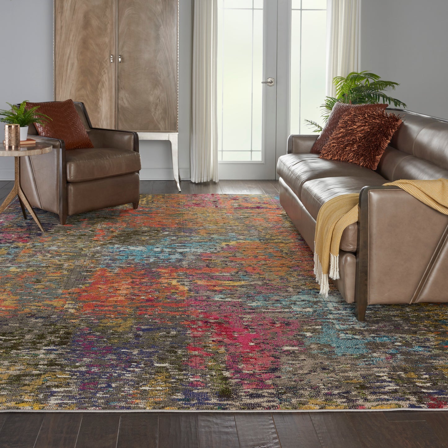 Nourison Celestial 9' x 12' Sunset Modern & Contemporary Indoor Rug