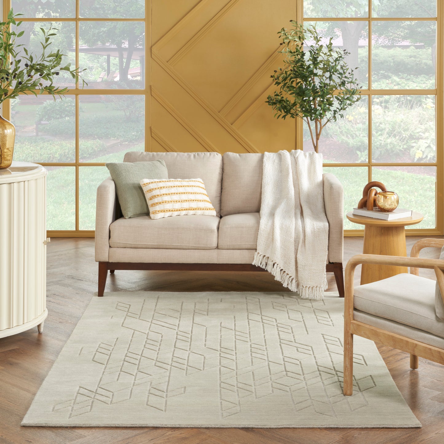 Nourison Alessia 5'3" x 7'5" Sage Modern Indoor Rug