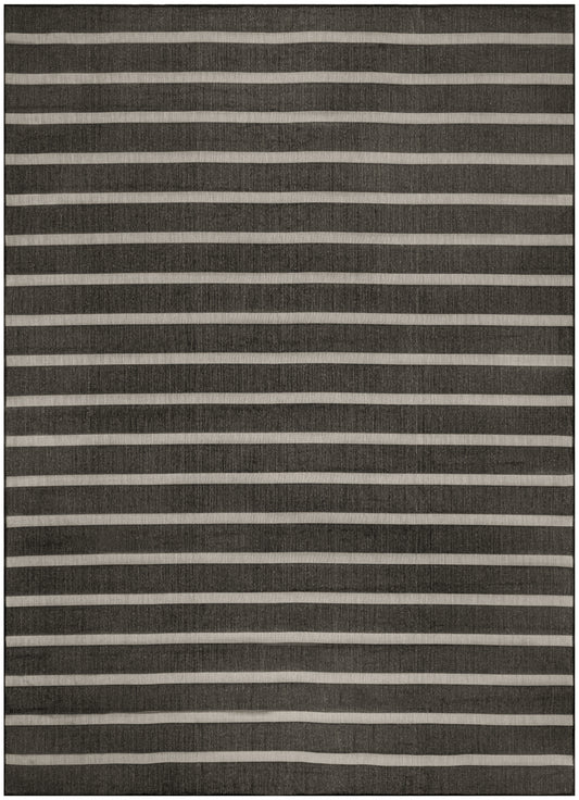 Nourison Positano 9' x 12' Black Ivory Modern Rug