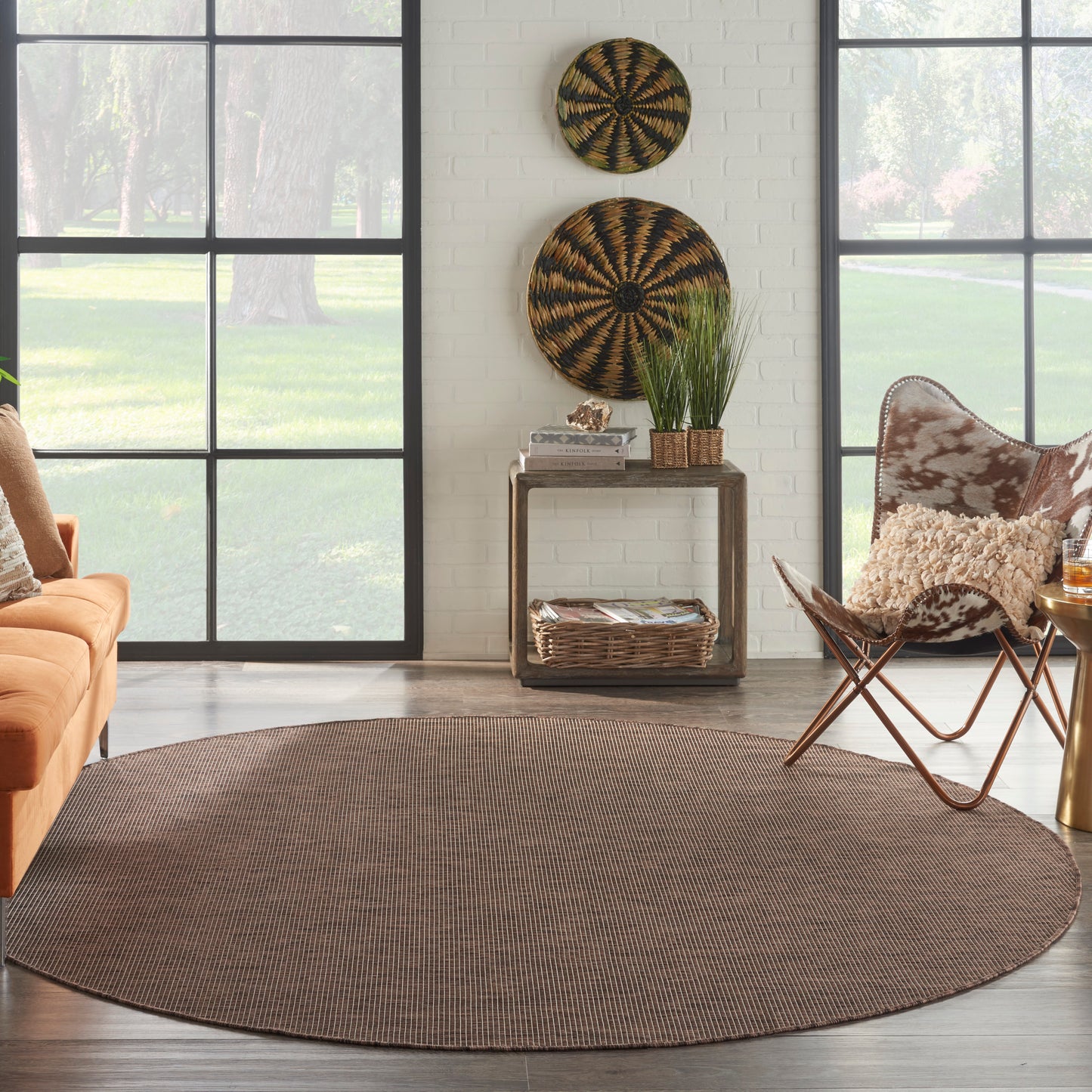 Nourison Positano 8' x Round Natural Modern Rug