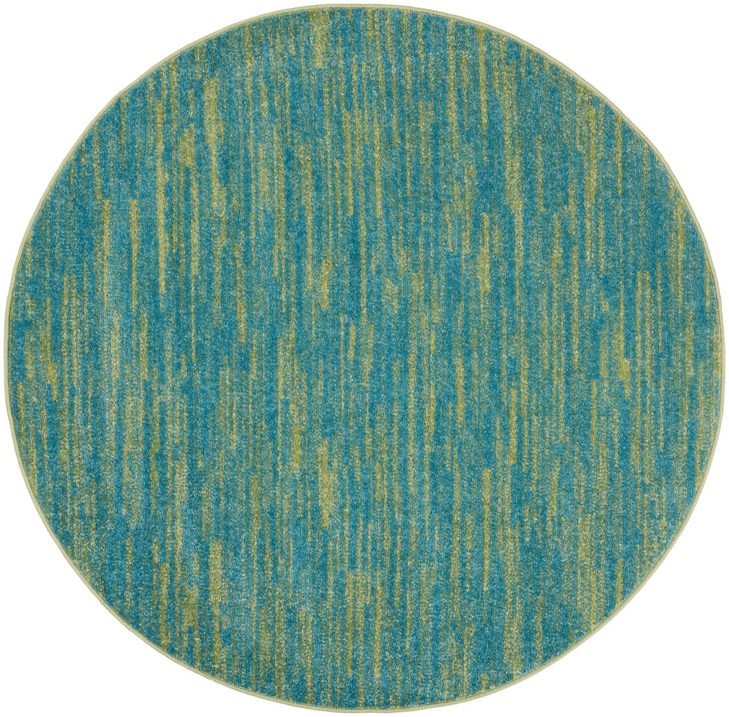 Nourison Nourison Essentials 4' x Round Blue Green Outdoor Rug