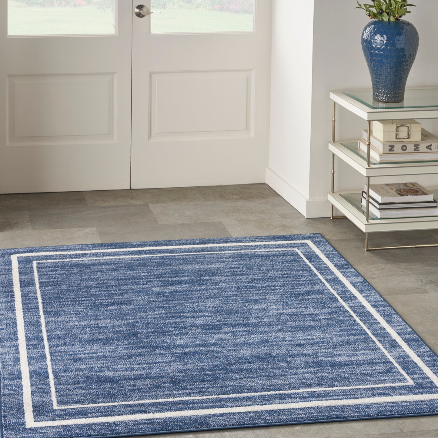 Nourison Nourison Essentials 5' x Square Navy/Ivory Contemporary Rug