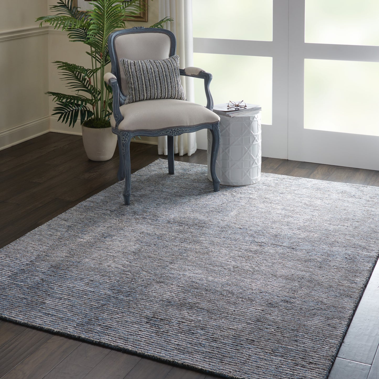 Nourison Ellora 5'6" x 7'5" Slate Modern Indoor Rug