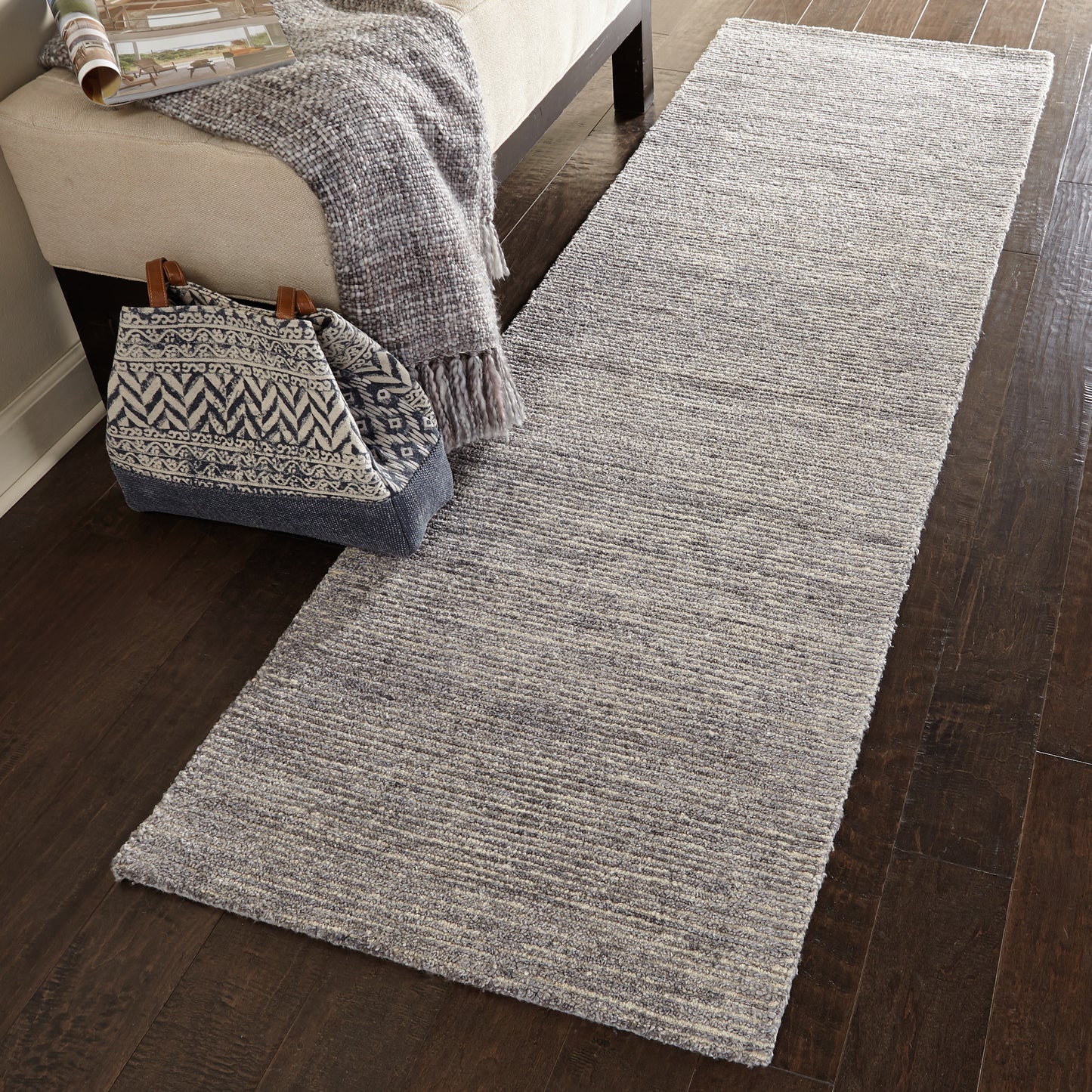 Nourison Weston 2'3" x 7'6" Silver Birch Modern Indoor Rug