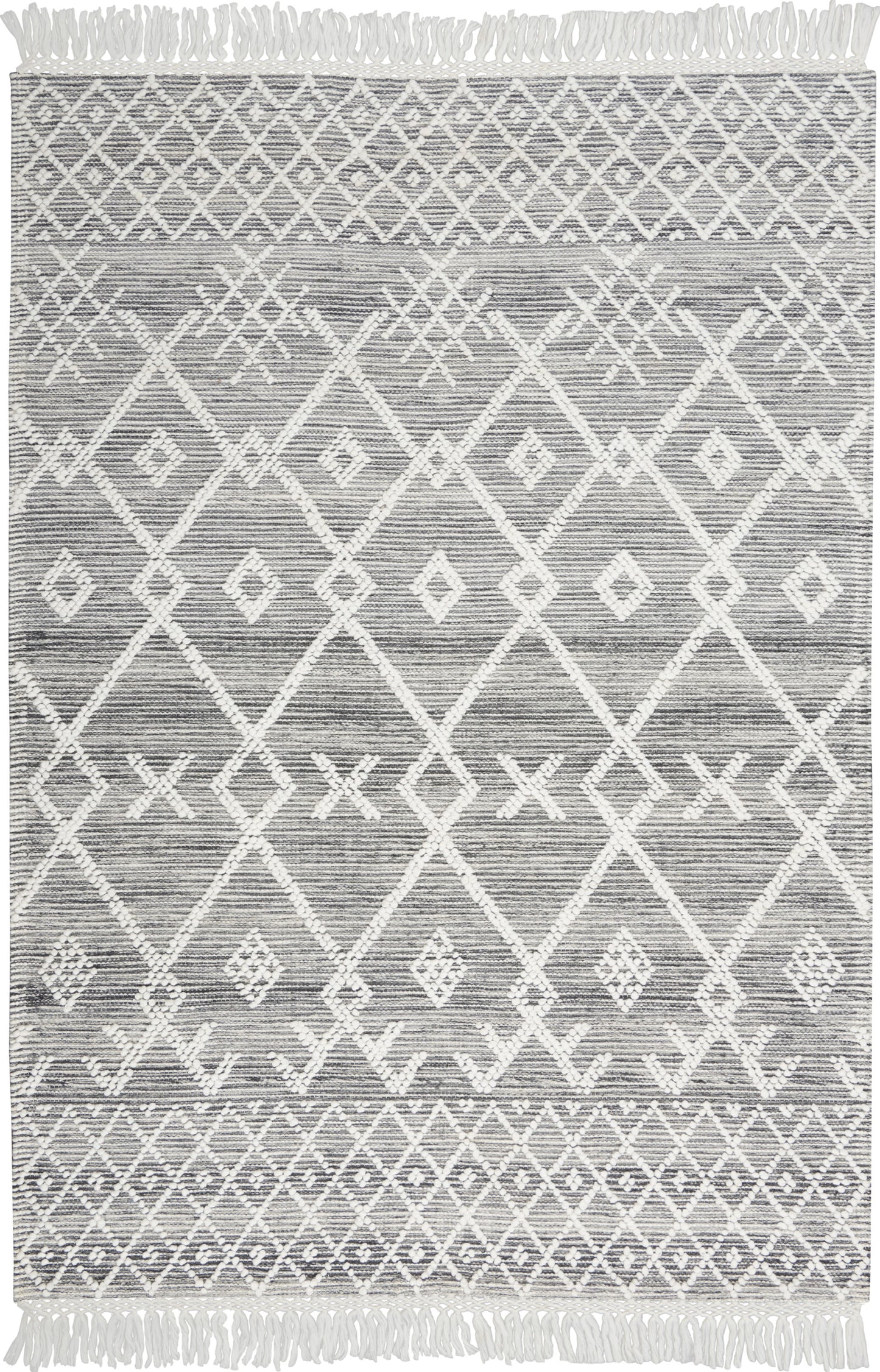 Nicole Curtis Series 3 4' x 6' Grey/Ivory Bohemian Indoor Rug