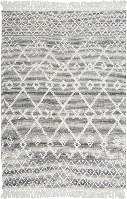 Nicole Curtis Series 3 4' x 6' Grey/Ivory Bohemian Indoor Rug