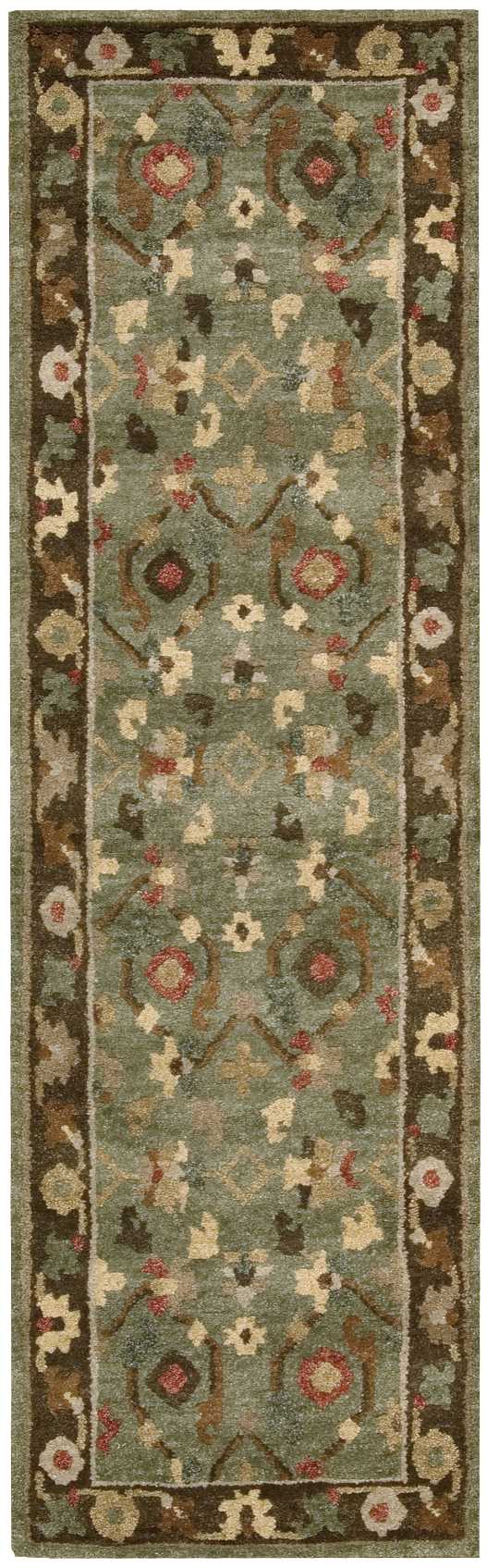 Nourison Tahoe 2'3" x 8' Green Traditional Indoor Rug