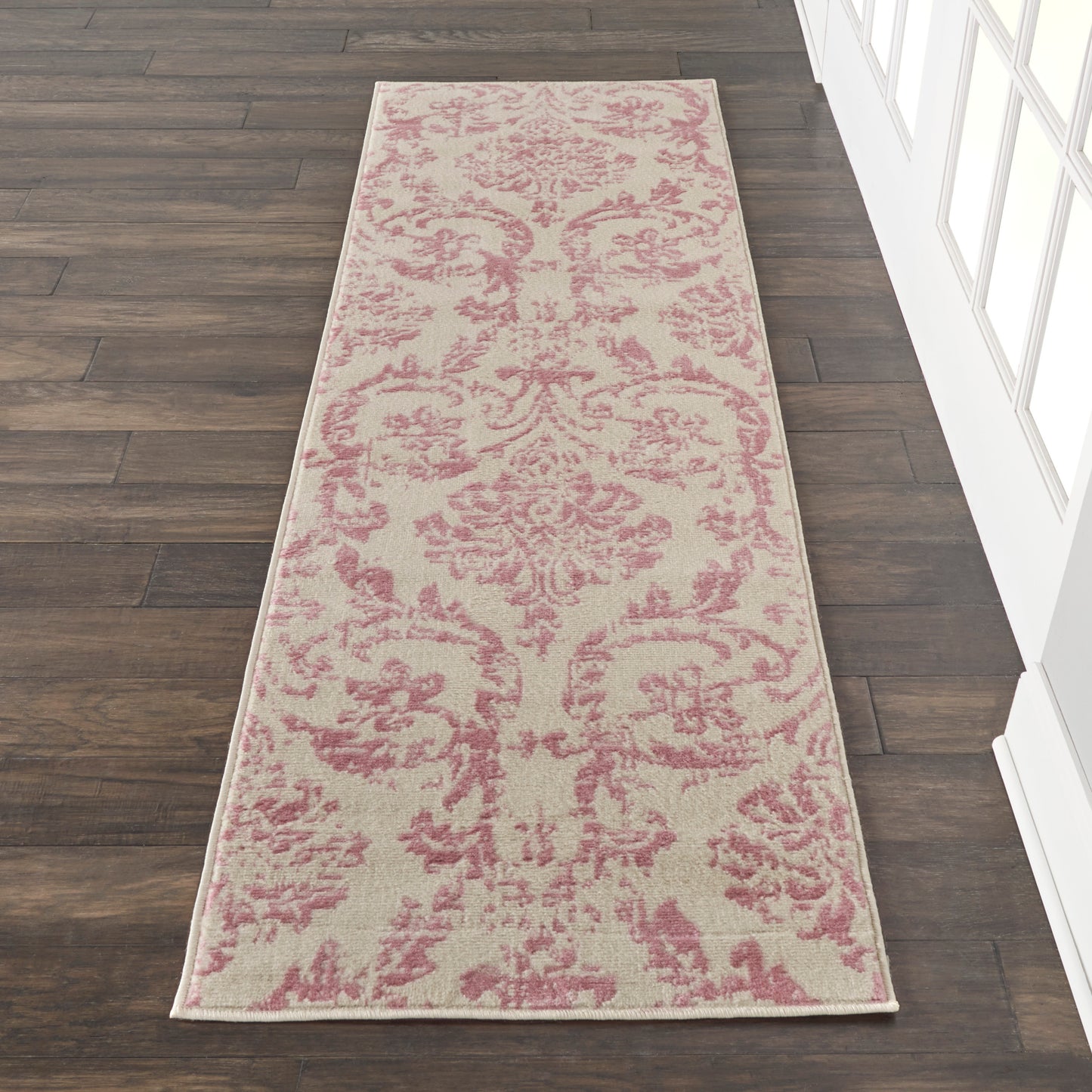 Nourison Jubilant 2'3" x 7'3" Ivory Pink Vintage Indoor Rug