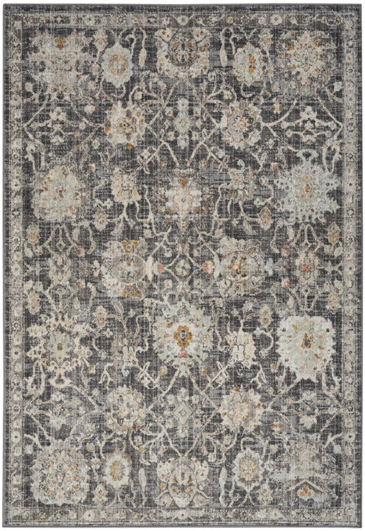 Nourison Oushak Home 6' x 9' Charcoal Vintage Indoor Rug