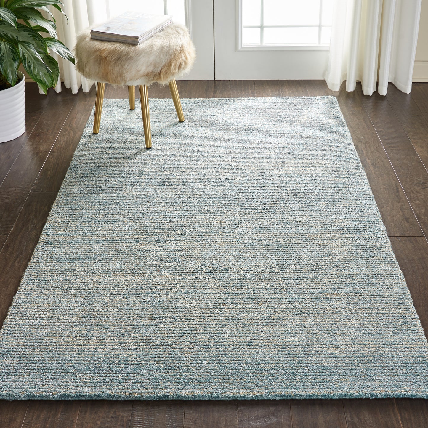 Nourison Weston 5'3" x 7'5" Seafoam Modern Indoor Rug