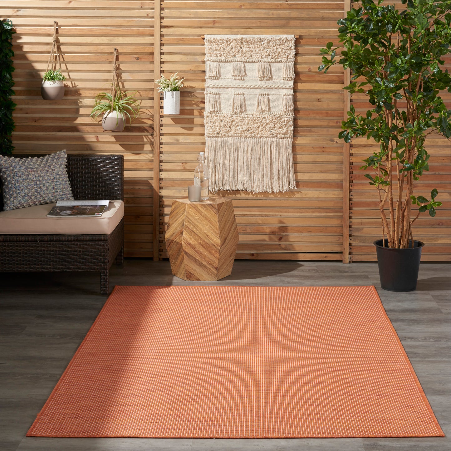 Nourison Positano 4' x 6' Terracotta Modern Rug