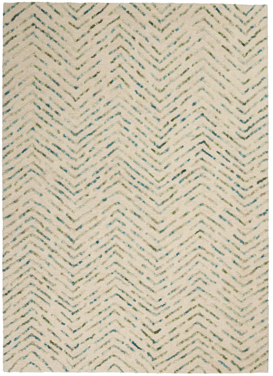 Nourison Colorado 5'3" x 7'3" Ivory Green Modern Indoor Rug