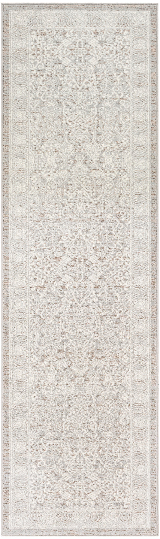 Nourison Eco Cycle 2'2" x 7'6 Silver Ivory Vintage Indoor Rug