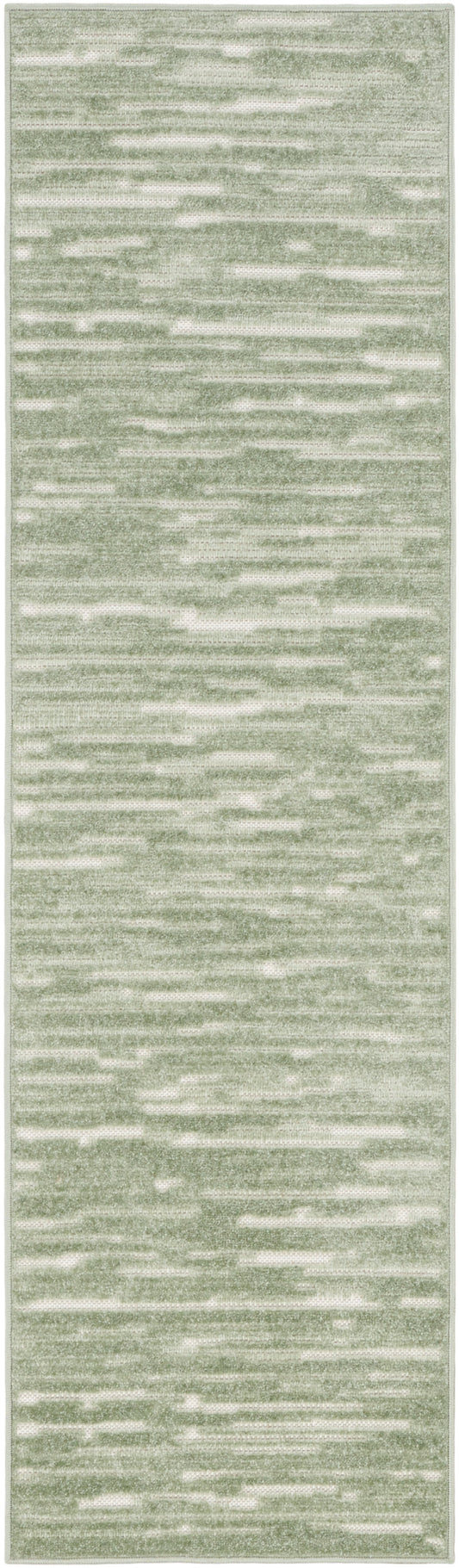 Nourison Care Free 2' x 6' Green Modern Indoor Rug