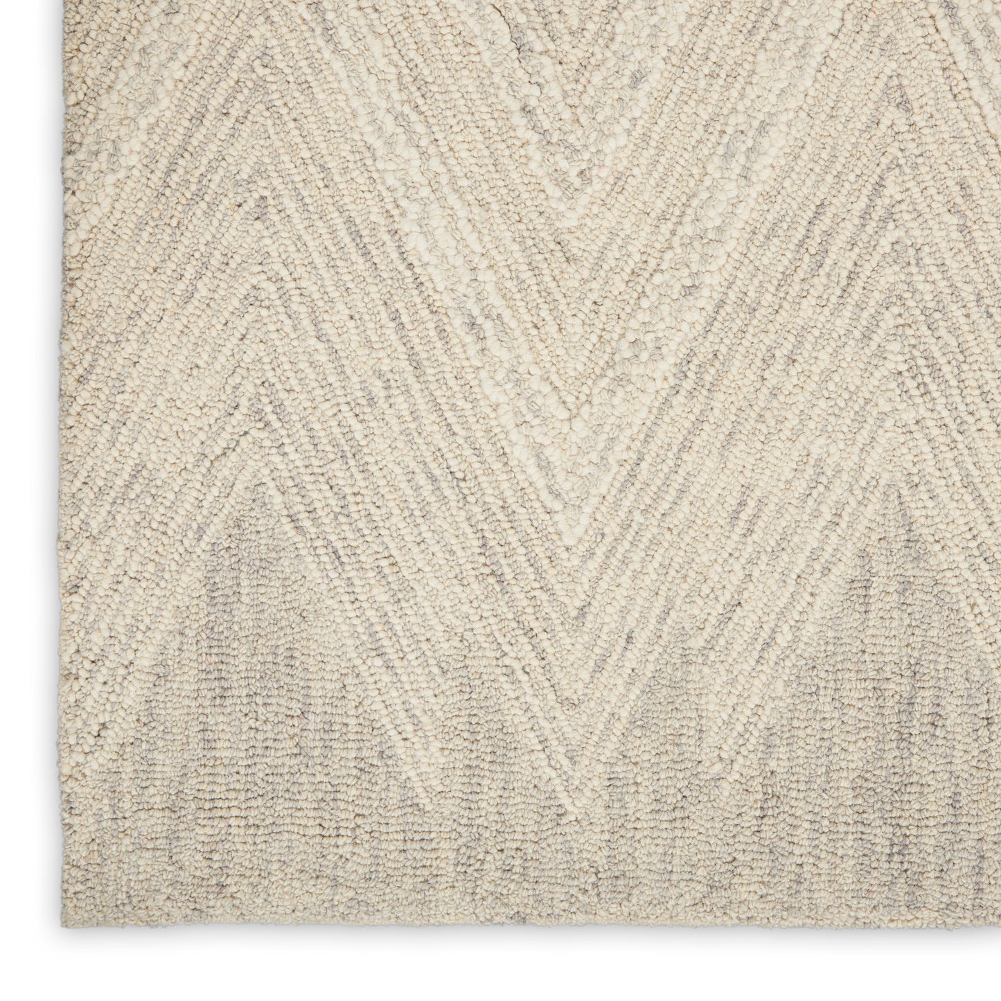 Nourison Interlock 2'3" x 7'6" Ivory/Grey Modern Indoor Rug