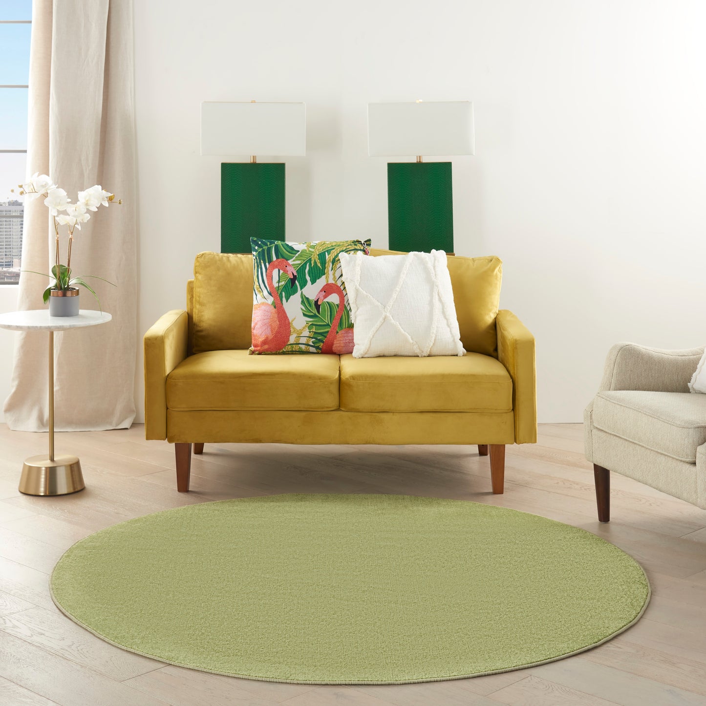 Nourison Nourison Essentials 6' x Round Green Outdoor Rug