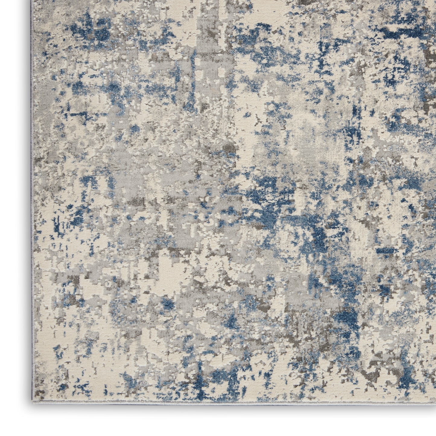 Nourison Rustic Textures 3'11" x 5'11" Ivory/Grey/Blue Modern Indoor Rug