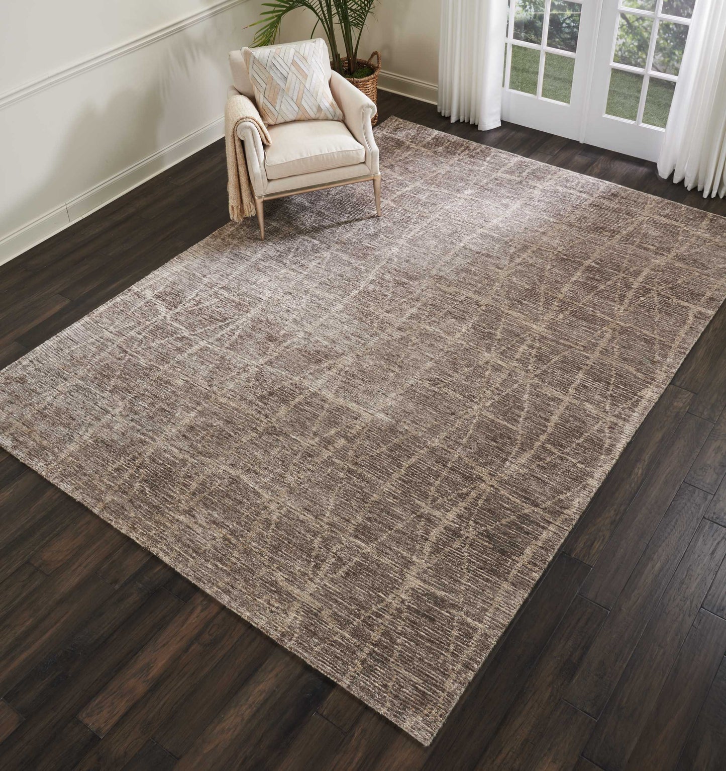 Nourison Ellora 9'9" x 13'9" Sand Scandinavian Indoor Rug