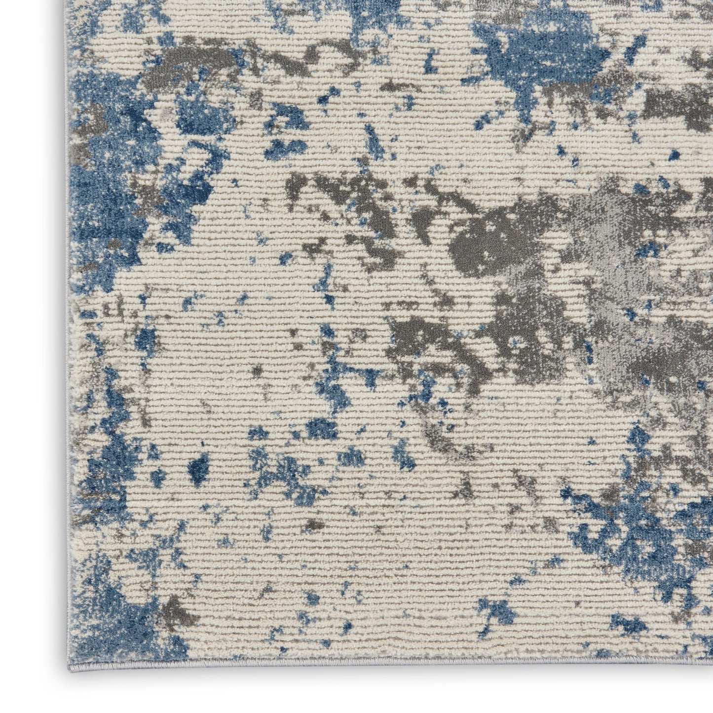 Nourison Rustic Textures 2'2" x 7'6" Grey/Blue Modern Indoor Rug