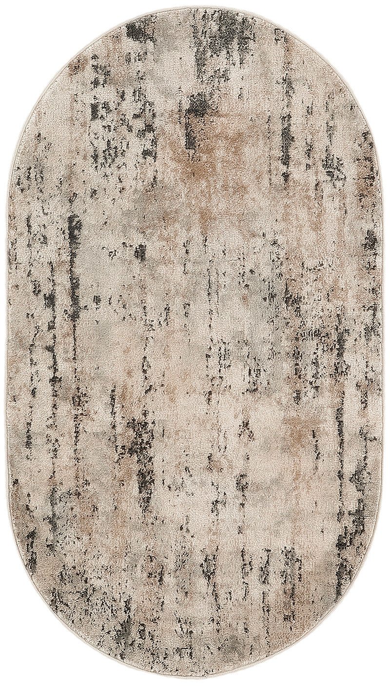 Nourison Quarry 3' x 5' Oval Beige Grey Modern Indoor Rug