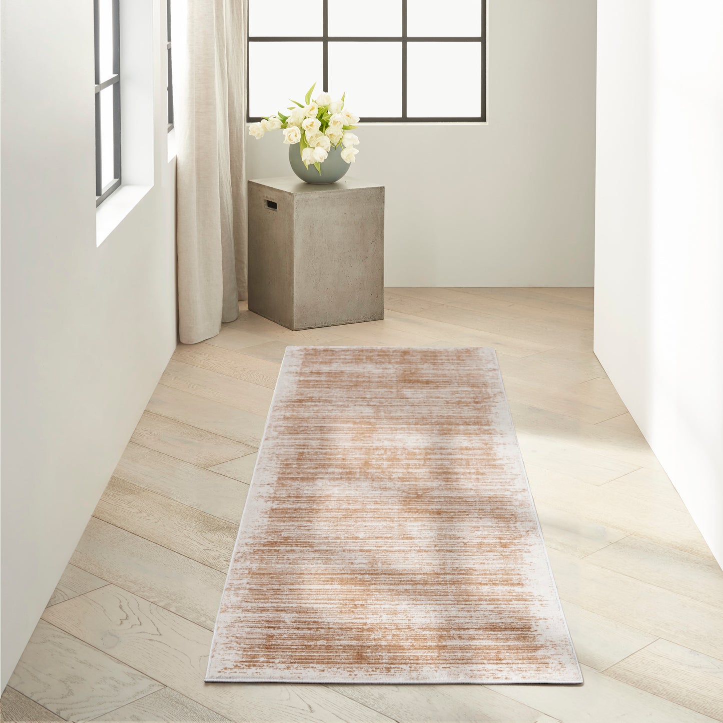 Calvin Klein CK024 Irradiant 2'3" x 7'6" Rose Gold Modern Indoor Rug