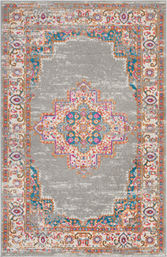 Nourison Passion 3'9" x 5'9" Grey Bohemian Indoor Rug