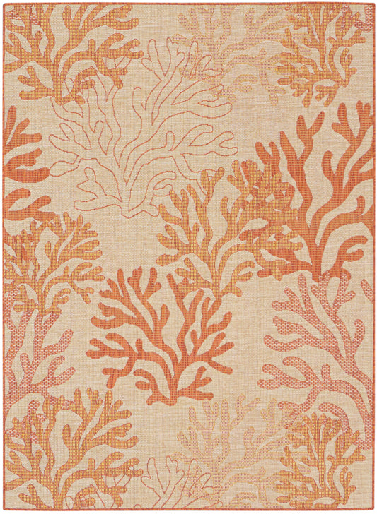 Nourison Garden Oasis 4' x 6' Coral Coastal, Nautical & Beach Rug