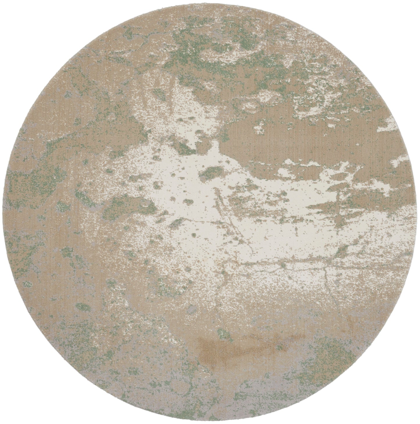 Nourison Twilight 8' x Round Ivory Green Modern Indoor Rug