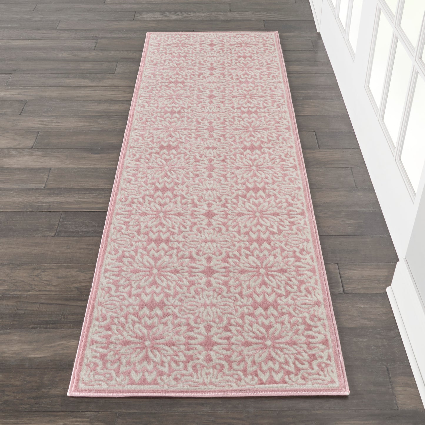 Nourison Jubilant 2'3" x 7'3" Ivory Pink Farmhouse Indoor Rug