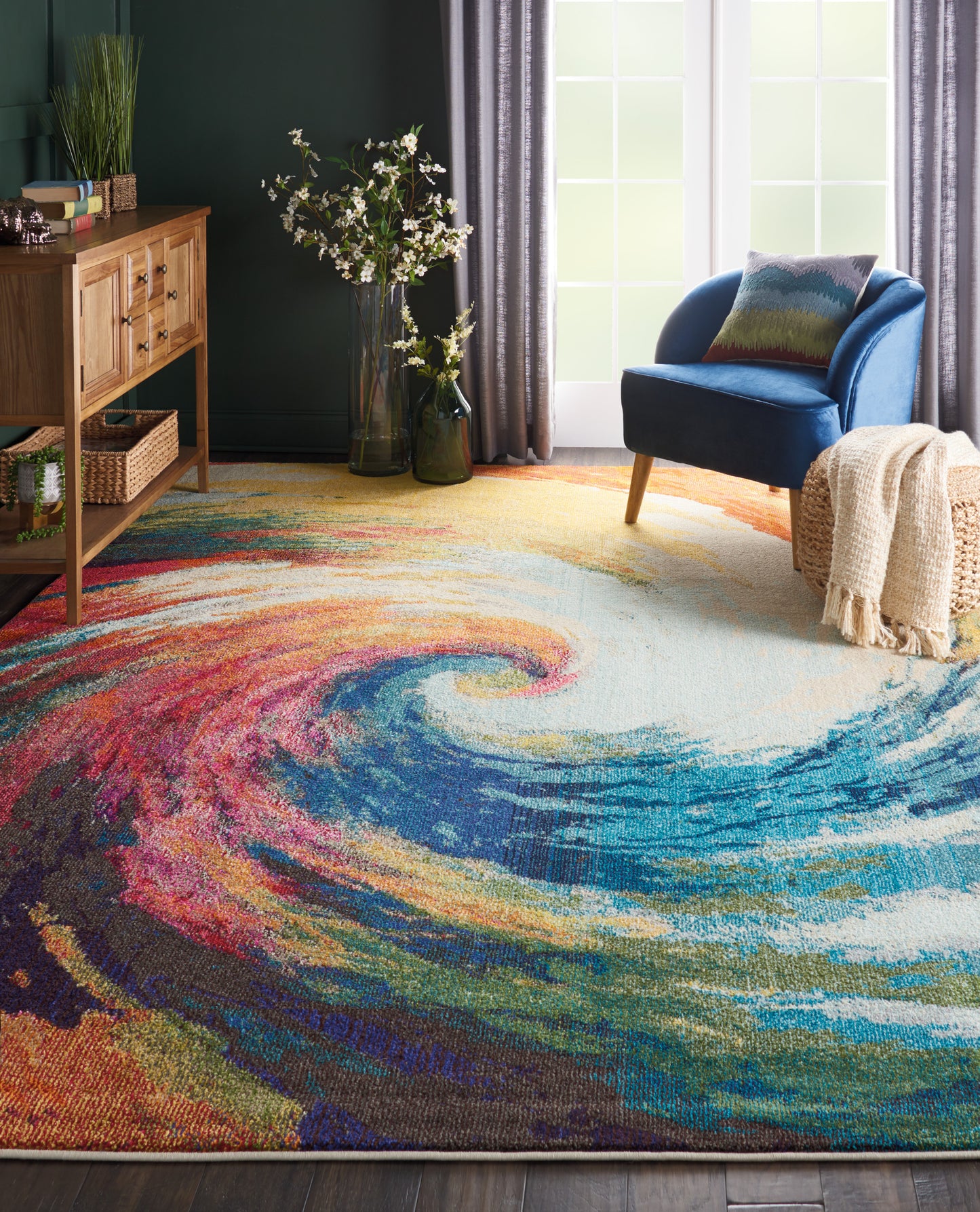 Nourison Celestial 6'7" x 9'7" Wave Modern Indoor Rug