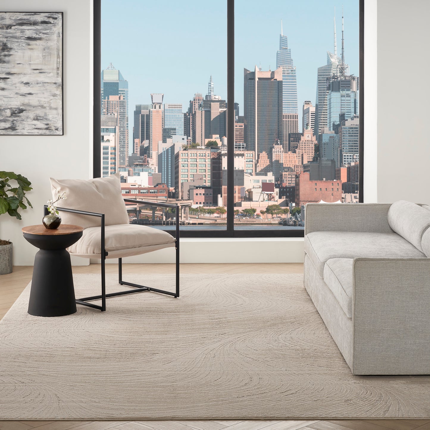 DKNY Central Park West 9' x 12' Beige Modern Indoor Rug