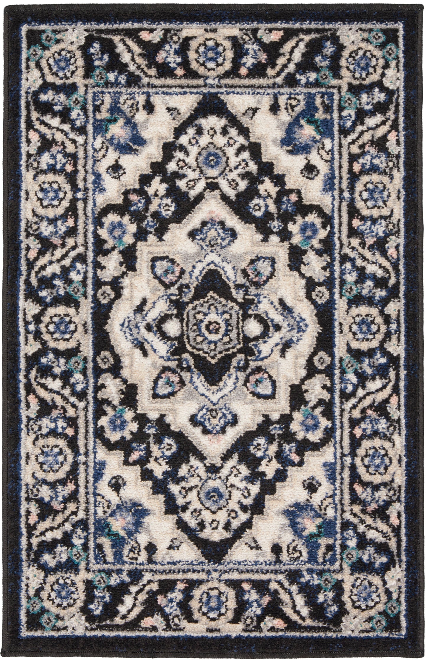 Nourison Passion 1'10" x 2'10" Black Ivory Bohemian Indoor Rug