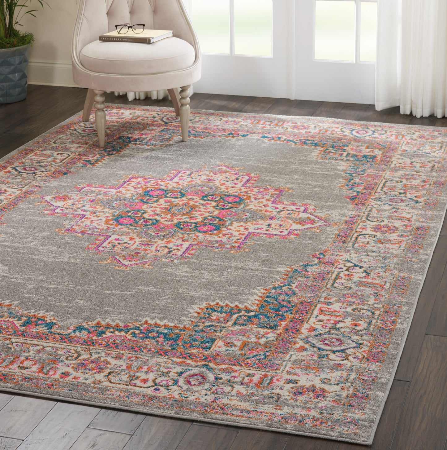 Nourison Passion 6'7" x 9'6" Grey Bohemian Indoor Rug