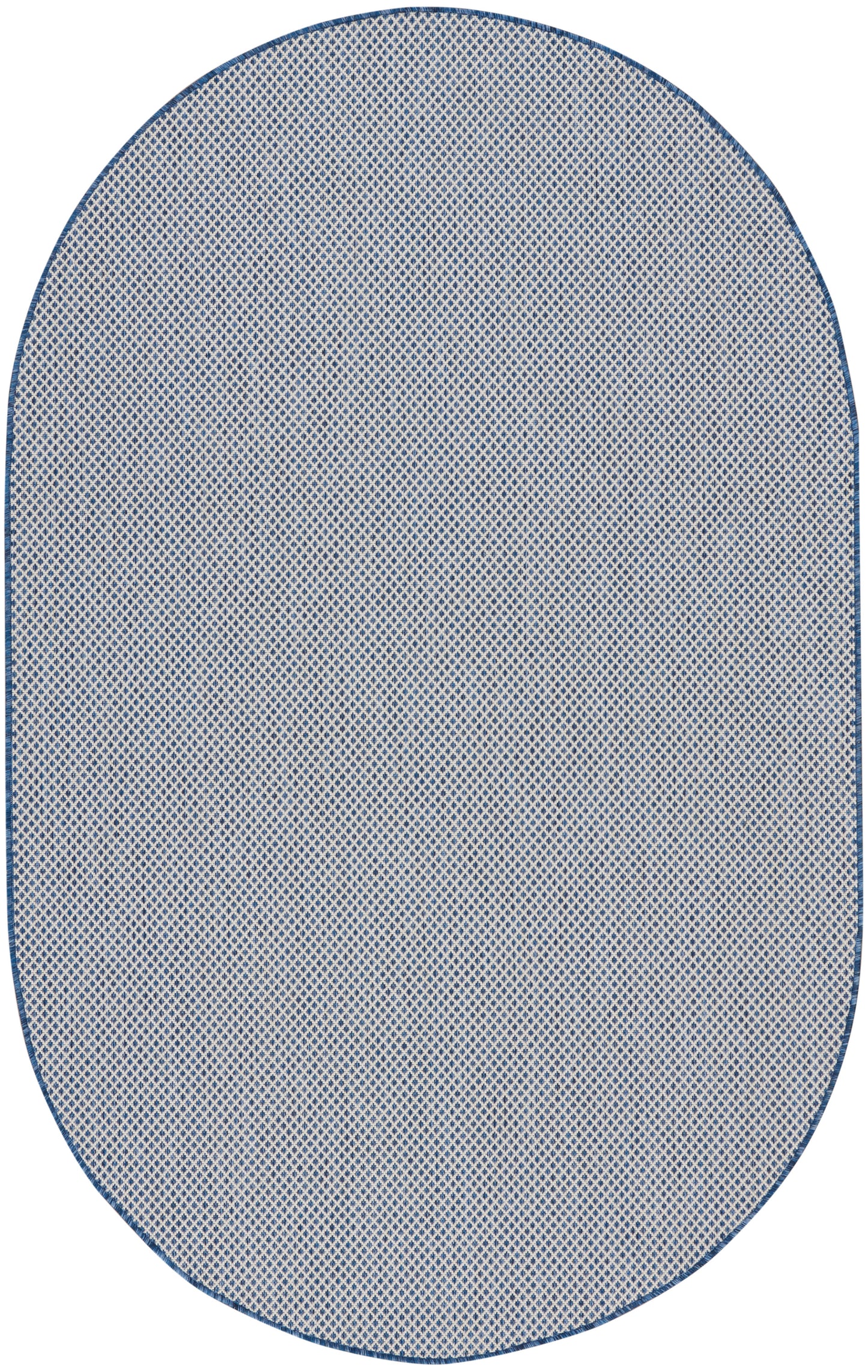 Nourison Courtyard 5' x 8' Oval Ivory Blue Modern Rug