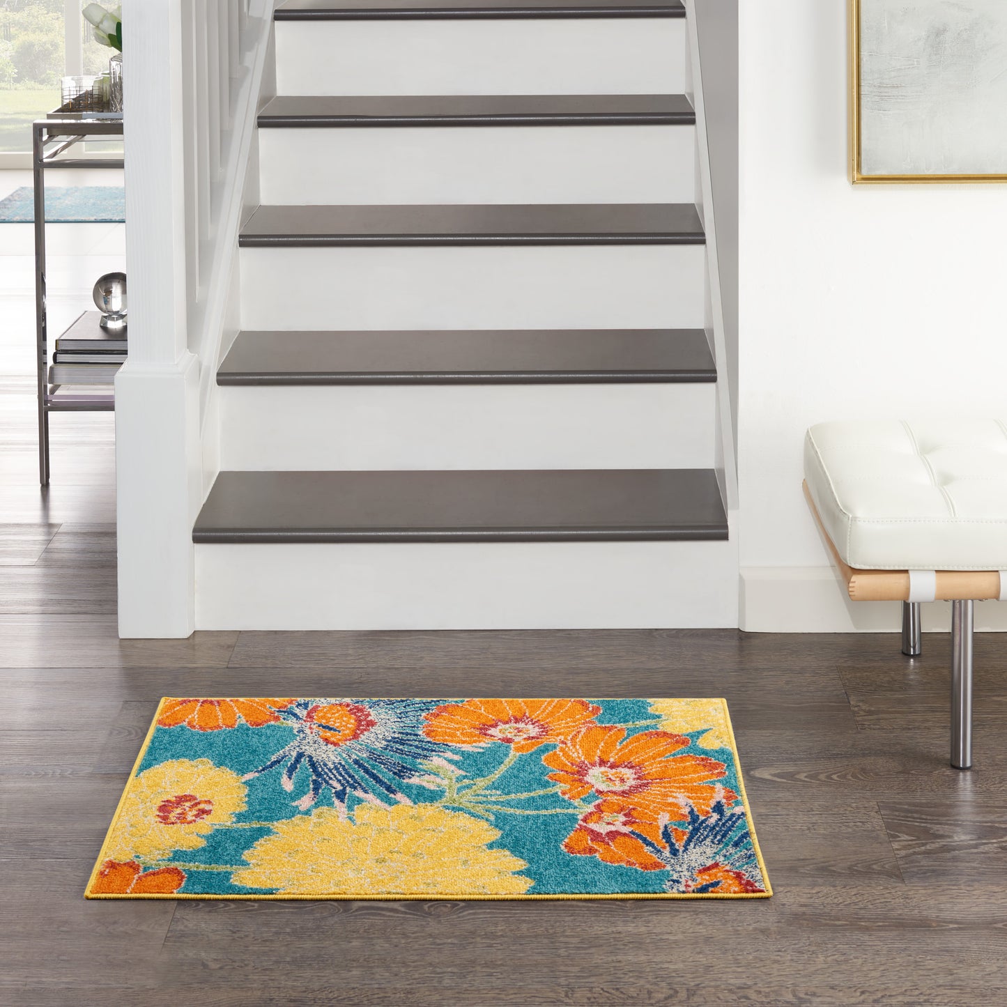 Nourison Allur 2' x 3' Turquoise Multicolor Contemporary Indoor Rug