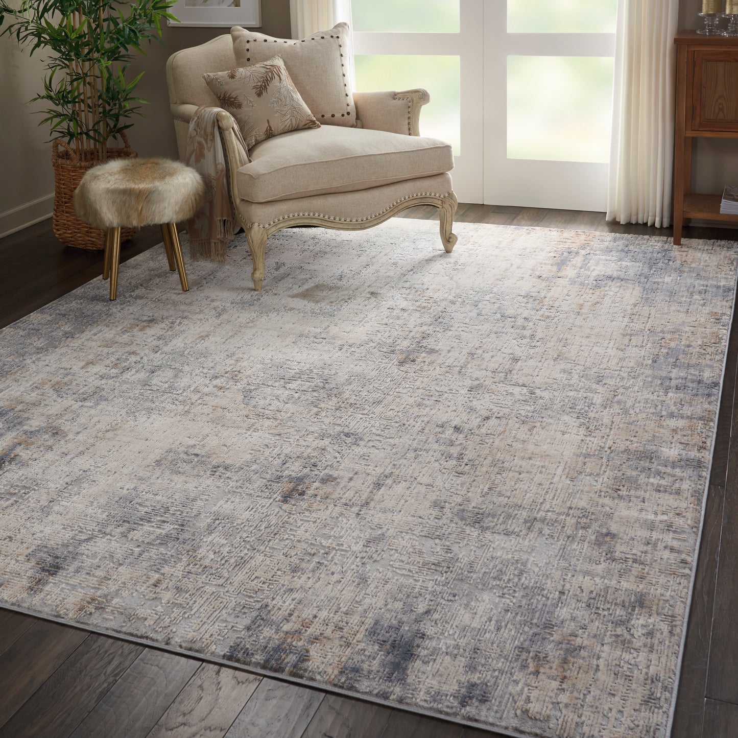 Nourison Rustic Textures 7'10" x 10'6" Grey Beige Modern Indoor Rug