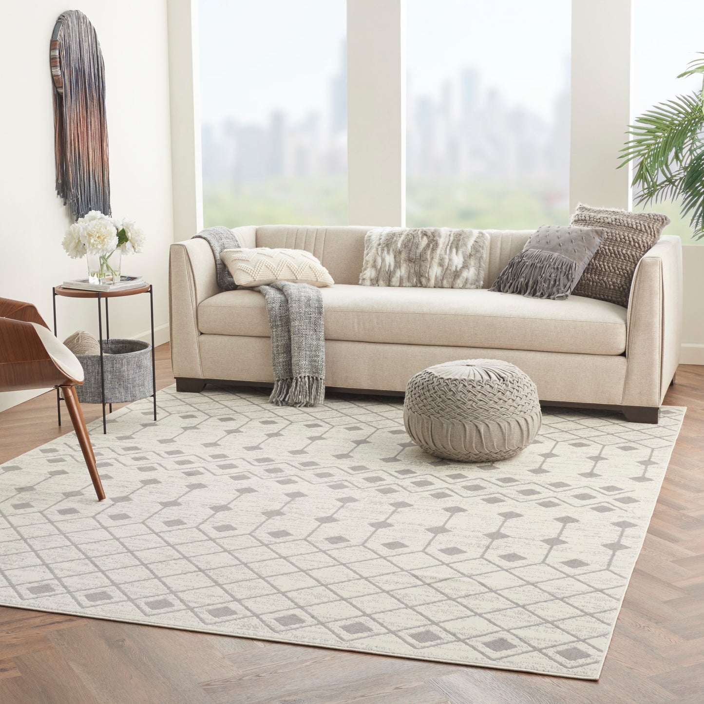 Nourison Grafix 8'6" x 12' Ivory/Grey Bohemian Indoor Rug