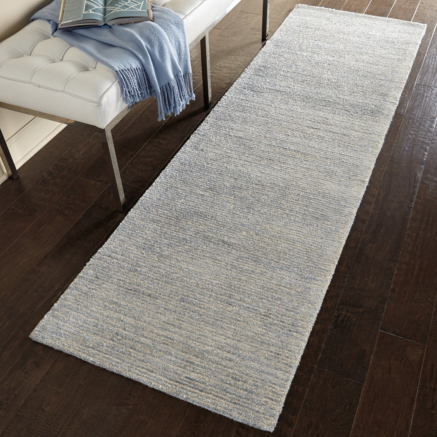 Nourison Weston 2'3" x 7'6" Aquamarine Modern Indoor Rug