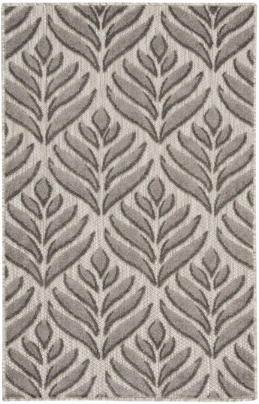 Nourison Aloha 2'8" x 4' Charcoal Tropical Rug