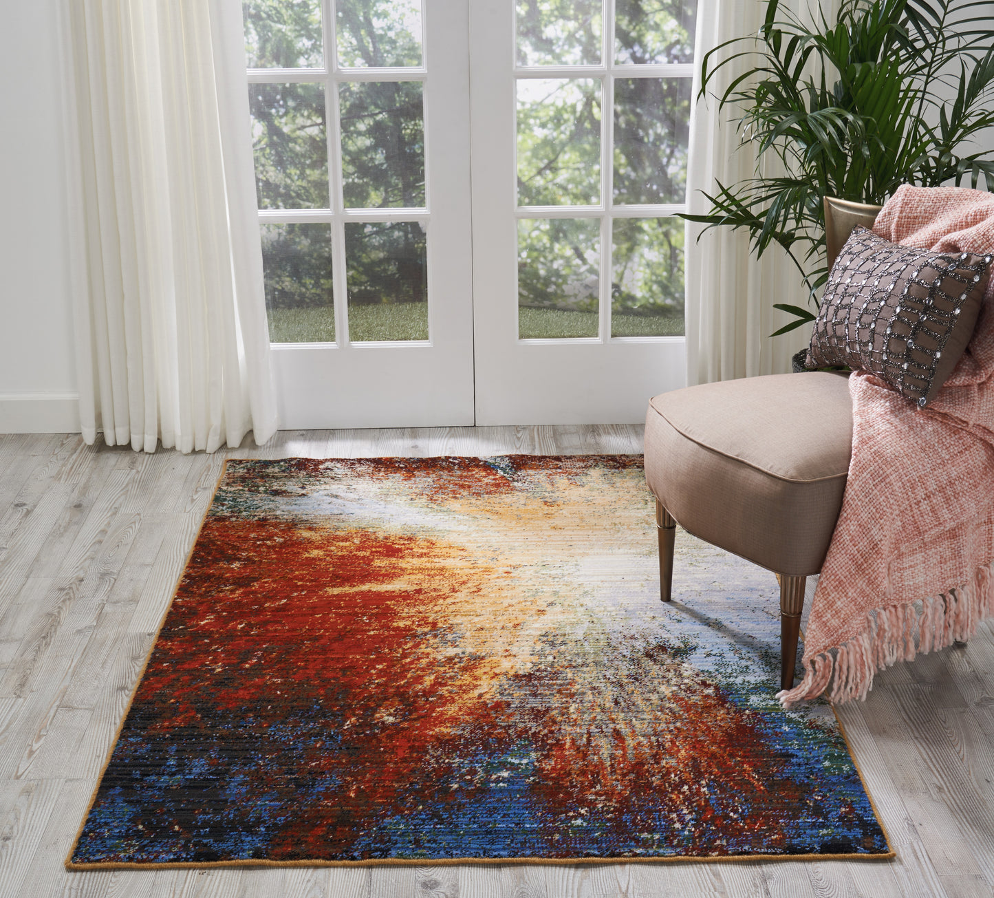 Nourison Chroma 4' x 6' Red Flare Modern Indoor Rug