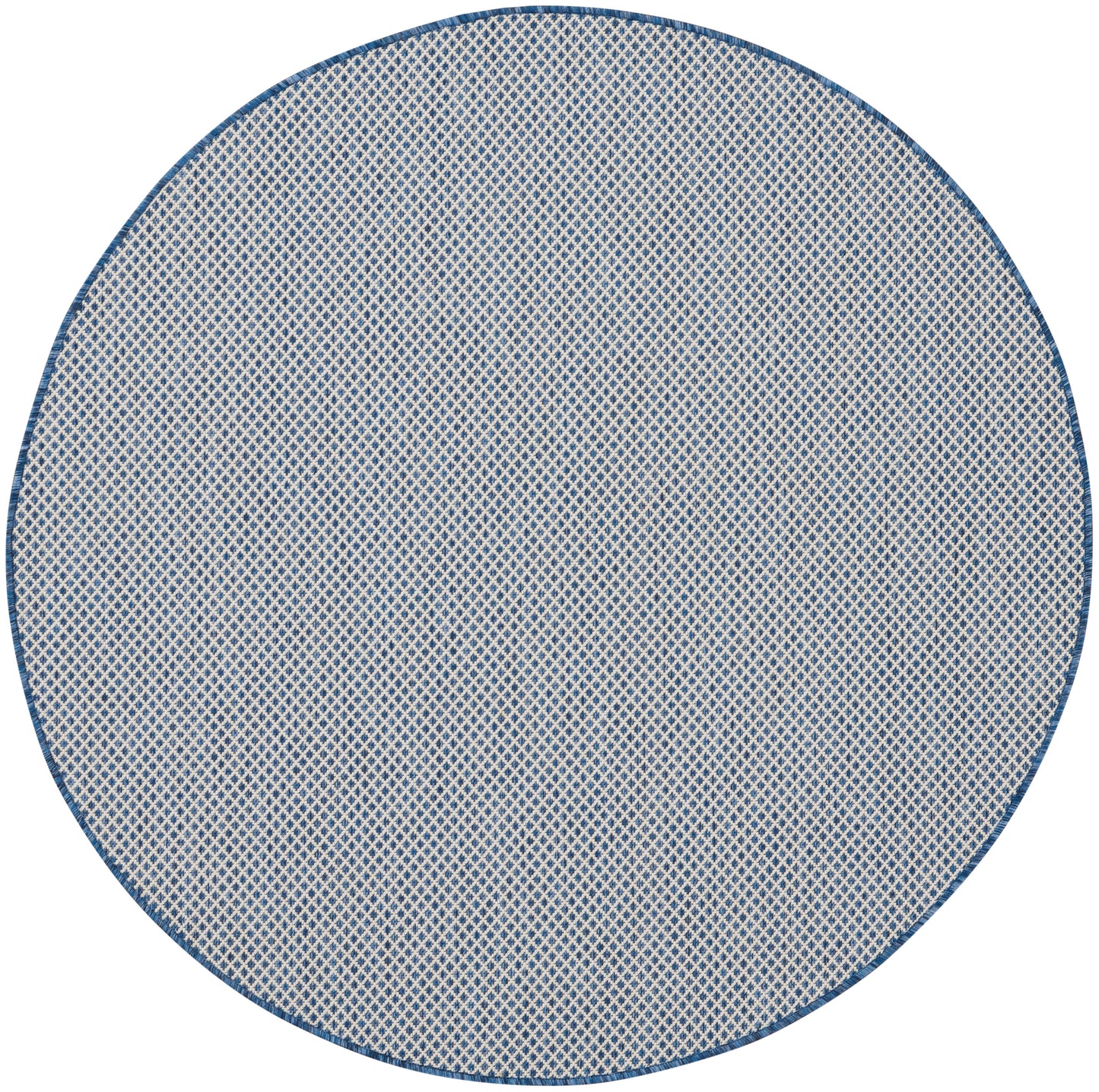 Nourison Courtyard 4' x Round Ivory Blue Modern Rug