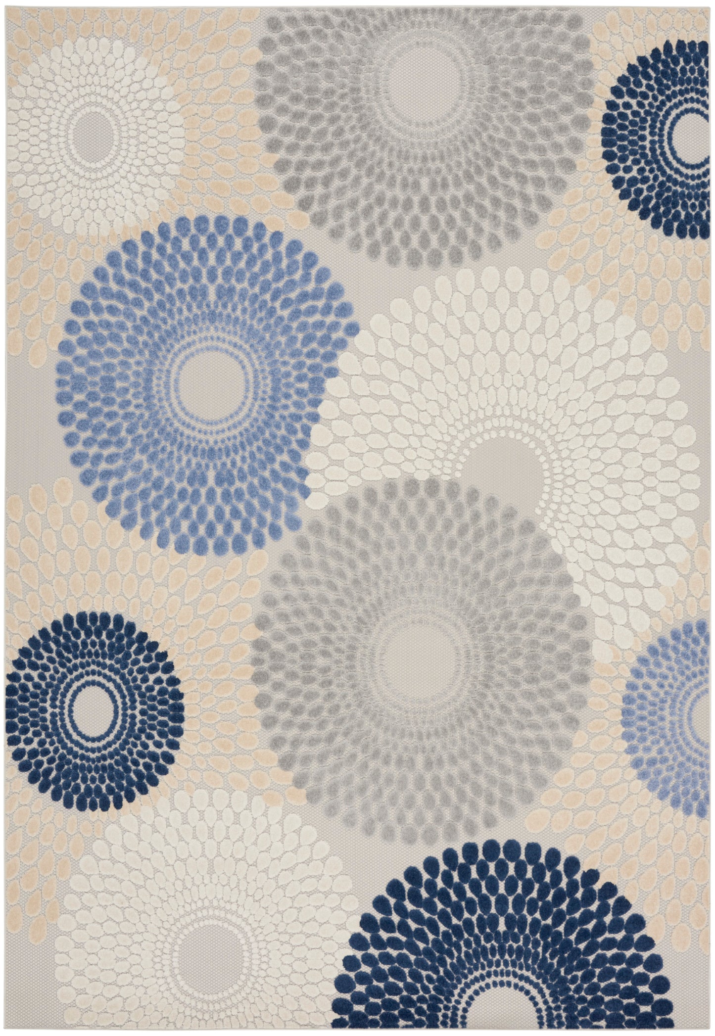 Nourison Aloha 7'10" x 10'6" Blue Grey Modern Rug