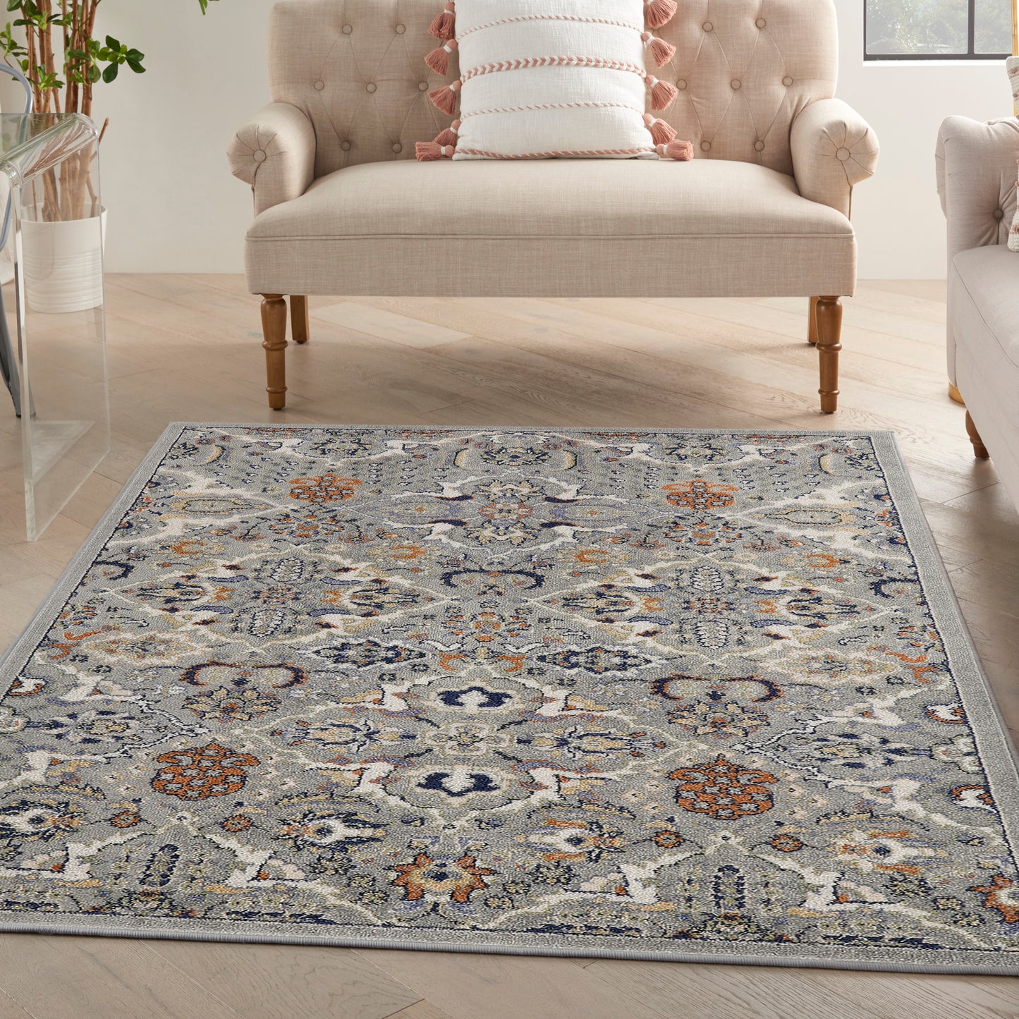 Nourison Allur 4' x 6' Grey Bohemian Indoor Rug