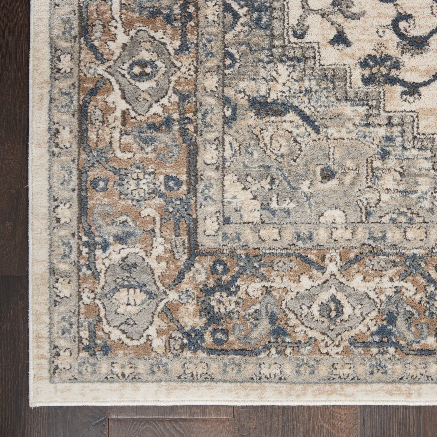 Nourison Quarry 4' x Square Ivory Grey Farmhouse Indoor Rug